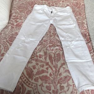 White ripped jeans